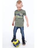 Khakifarbenes Jungen-T-Shirt mit Aufschrift NDZ7357 – Online-Shop – Boutique